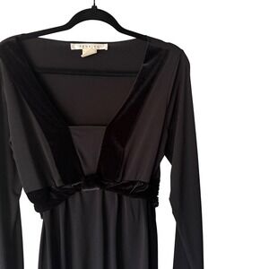 Studio M‎ Vintage Y2k Black Velvet Trim Long Sleeve M Whimsigoth Fairy Grunge
